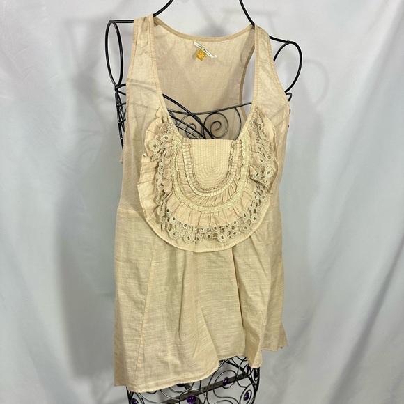 leifsdottir tan linen boho tank size 0 - Picture 6 of 8